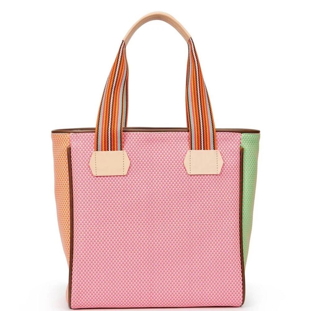 Consuela Neon Multicolor Stripe-Handle Tote